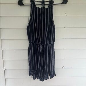 Striped navy and White Romper